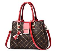 FORRICA Borsa Donna Borse Tracolla con Fiocco Borsetta Moda Foglia di Acero Borsa a Mano Grande Tote Pelle PU Rosso