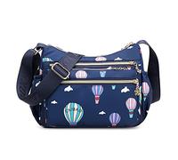 FORRICA Borsa Donna Tracolla Grande Moda Colorato Borsa a Spalla Leggero Nylon Borsa Tracolla Tasche Multiple Blu