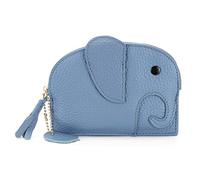 FORRICA Portafoglio Donna Piccolo Elefante Ragazze Vera Pelle Mini Moneta Borsa Simpatico Donna Corto Sottile Portafoglio con Cerniera Portamonete Leggero Portafogli Portachiavi Blu