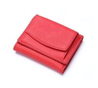 FORRICA Portafoglio Donna Piccolo in Vera Pelle RFID Blocco Portamonete Ragazze Portafogli Elegante Borsellino Portacarte Rosso A