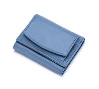 FORRICA Portafoglio Donna Piccolo in Vera Pelle RFID Blocco Portamonete Ragazze Portafogli Elegante Borsellino Portacarte Blu