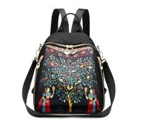 FORRICA Zaino Donna Borsa Tracolla 2 In 1 Casuale Zainetto Piccolo Multitasche Impermeabile Nylon Moda Borse a Spalla per Scuola Viaggio Shopping Lavoro Foglie