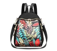 FORRICA Zaino Donna Borsa Tracolla 2 In 1 Casuale Zainetto Piccolo Multitasche Impermeabile Nylon Moda Borse a Spalla per Scuola Viaggio Shopping Lavoro Foglia di Acero