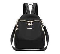 FORRICA Zaino Donna Borsa Tracolla 2 In 1 Casuale Zainetto Piccolo Multitasche Impermeabile Nylon Moda Borse a Spalla per Scuola Viaggio Shopping Lavoro Nero