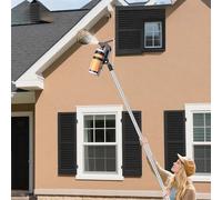 FORRTY Asta Telescopica Spray, Adattatore Prolunga Bomboletta, Angolo Regolabile 0-115°, Palo Lungo for Vespe, Asta Estensione Vernice, Pulitore Vetri 1.6m-4.0m(3.2m)