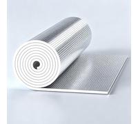 FORRTY Rotolo Isolante Riflettente 3.5mm Schiuma EPE, Alluminio Doppia Faccia, Barriera Termica for Finestre, Tetto, Garage, Camper, Mansarda, Condotti HVAC, Tubazioni(0.9X3M)