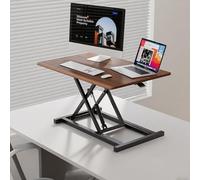 FORRTY Scrivania Regolabile In Altezza, Convertitore Sit Stand Con Ripiano Tastiera, 65/75/80/95cm (25"/29"/31"/37"), Workstation Da Tavolo For Casa Ufficio Computer E Laptop(Walnut,75cm(29.5"))
