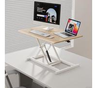 FORRTY Scrivania Regolabile In Altezza, Convertitore Sit Stand Con Ripiano Tastiera, 65/75/80/95cm (25"/29"/31"/37"), Workstation Da Tavolo For Casa Ufficio Computer E Laptop(Wood,75cm(29.5"))