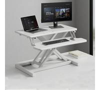 FORRTY Scrivania Regolabile In Altezza, Convertitore Sit Stand Con Ripiano Tastiera, 65/75/80/95cm (25"/29"/31"/37"), Workstation Da Tavolo For Casa Ufficio Computer E Laptop(Bianco,65CM(25.6"))
