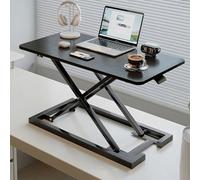 FORRTY Scrivania Regolabile In Altezza, Convertitore Standing Desk Con Ripiano Tastiera, Larghezza 65/80/94CM, Portata Fino A 30kg, Workstation Tavolo Casa Ufficio Computer Laptop(Black 1,65CM(25.6"))
