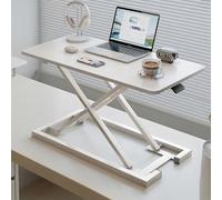 FORRTY Scrivania Regolabile In Altezza, Convertitore Standing Desk Con Ripiano Tastiera, Larghezza 65/80/94CM, Portata Fino A 30kg, Workstation Tavolo Casa Ufficio Computer Laptop(White 1,65CM(25.6"))