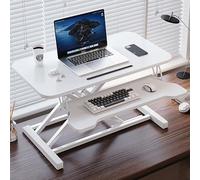 FORRTY Scrivania Regolabile In Altezza, Convertitore Standing Desk Con Ripiano Tastiera, Larghezza 80/94CM, Workstation Da Tavolo For Casa Ufficio Computer Laptop Tavolo(Bianco,80cm(31.5"))