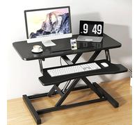 FORRTY Scrivania Regolabile In Altezza, Convertitore Standing Desk Con Ripiano Tastiera, Larghezza 80/94CM, Workstation Da Tavolo For Casa Ufficio Computer Laptop Tavolo(Nero,80cm(31.5"))