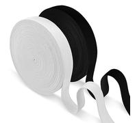 Forsenuk Elastico per Cucito, due rotoli in bianco e nero da 20 mm × 10 m Fettuccia Elastica, Cucire Elastico Lavorato a Maglia Cucire a Casa Artigianato Fai-Da-Te, Fascia Elastica Bianco Pantaloni