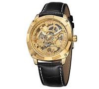 Forsining orologio analogico Dress Business High End vintage in pelle da uomo automatico con numeri romani