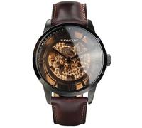 FORSINING Orologio automatico da uomo, orologio automatico da uomo, quadrante scheletrato e cinturino in pelle doppio lato orologio traforato per uomo