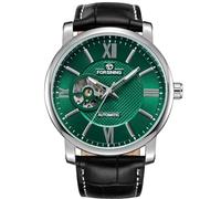 FORSINING Orologio da polso da uomo, meccanico, alla moda, con grande quadrante in pelle, 2-verde, classico