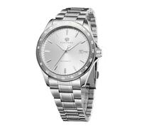 FORSINING Orologio da uomo automatico a carica automatica con datario e finestra in acciaio inossidabile, Argento, classico