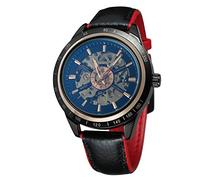 FORSINING Orologio da uomo automatico a carica automatica con quadrante scheletrato con cinturino in pelle bicolore Coloe FSG8042M3T3, Cinturino