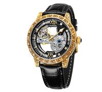 FORSINING Orologio scheletrato da uomo con movimento meccanico trasparente Tourbillon di lusso a carica automatica orologio da polso da uomo, trasparente, meccanico, orologio scheletrato, Trasparente,