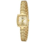 FORSINING Piccolo orologio quadrato in oro da donna, al quarzo, con cinturino in acciaio inossidabile dorato, Oro