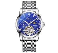 FORSINING Uomini Orologio Meccanico Tourbillon Moon Phase Moda Orologio Da Polso Automatico Mens Orologi Acciaio Inox Impermeabile, Blu
