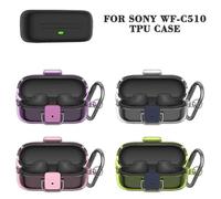 (forSonyWF-C510, Pink) TPU Protective Case for Sony WF C510 - Waterproof Earphone Cover with Keychain - Dust Proof