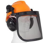 Forstschutzhelm Casco Forestale Elmo Protettivo Visiera & Udito Arancio