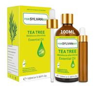 FORSYLVANEST Olio di Tea Tree 100ML - 100% Puro, Non Diluido, Ideale per Cura della Pelle e dei Capelli, Aromaterapia, Massaggi, SPA, Bagni e Produzione di Candele - 3,38 fl.oz Olio Essenziale