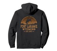 Fort Laramie Wyoming WY Wild West Rodeo Cowboy (SUL DIETRO) Felpa con Cappuccio