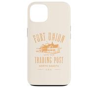 Fort Union Trading Post 1828 North Dakota Design invecchiato Custodia per iPhone 13