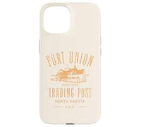 Fort Union Trading Post 1828 North Dakota Design invecchiato Custodia per iPhone 15