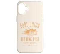 Fort Union Trading Post 1828 North Dakota Design invecchiato Custodia per iPhone 16 Plus