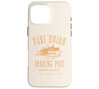 Fort Union Trading Post 1828 North Dakota Design invecchiato Custodia per iPhone 16 Pro Max