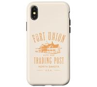 Fort Union Trading Post 1828 North Dakota Design invecchiato Custodia per iPhone X/XS