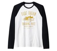 Fort Union Trading Post 1828 North Dakota - Design Invecchiato Maglia con Maniche Raglan