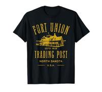 Fort Union Trading Post 1828 North Dakota - Design Invecchiato Maglietta
