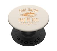 Fort Union Trading Post 1828 North Dakota Design invecchiato PopSockets PopGrip Adesivo