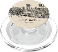 fort, wayne, indiana, vendemmia, orizzonte, disegno PopSockets PopGrip per MagSafe