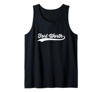 Fort Worth Texas Vintage Cursive Nome della città degli Stati Uniti Retro Sports Canotta