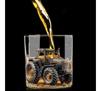 Forte agricoltore, bicchiere da whisky personalizzato con trattore, effetto 3D, bicchiere da whisky inciso vecchio stile, bicchieri da cocktail incisi artigianalmente, per agricoltori uomini, papà