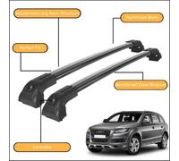 Forte Alto Durevole Tetto Cremagliera Croce Barre per Audi Q7 2006 - 2015 Nero