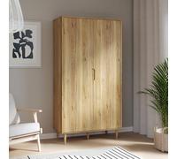 Forte Armadio SHERBROOKE, Montaggio Facile EasyKlix, Decoro Legno: Rovere Mauvella, 2 Ante, Ripiani e Asta Appendiabiti, Stile Moderno Mid-Century, 105x202x52 cm