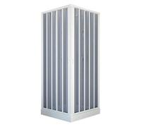 BOX CABINA DOCCIA ANGOLARE PVC A SOFFIETTO BIANCO 80X80 H 185 CM RIDUCIBILE