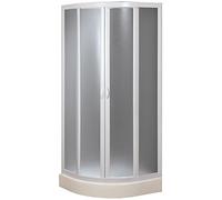 Forte: Box doccia Smart semicircolare in PVC-Acrilico, Anticalcare, Riducibile, Resistente agli urti, Chiusura Magnetica, Kit completo, 80L x 80P x 185H, Bianco