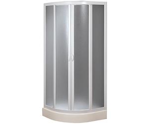 Forte: Box doccia Smart semicircolare in PVC-Acrilico, Anticalcare, Riducibile, Resistente agli urti, Chiusura Magnetica, Kit completo, 80L x 80P x 185H, Bianco
