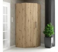 FORTE CADIXO 90 100 - Armadio moderno con ante girevoli, per piccoli spazi, in legno di quercia, 94,2 cm di larghezza x 212,9 cm di altezza x 94,2 cm di profondità