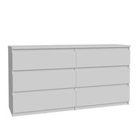 Forte Chelsea 150 160 - Cassettiera moderna con 6 cassetti, credenza moderna, camera da letto, soggiorno, in legno, bianco, 154 cm di larghezza x 79,9 cm di altezza x 42,2 cm di profondità