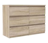 FORTE Chelsea Cassettiera 110 moderna con 6 cassetti, credenza per soggiorno, in legno di quercia Sonoma, 110 cm di larghezza x 79,9 cm di altezza x 42,2 cm di profondità