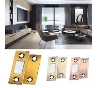 Forte chiusura magnetica per ante di armadi, cassetti e armadietti, in acciaio laminato a freddo, resistente alla ruggine, 41,5 x 16,5 mm, rosso/verde/giallo br(bronzo giallo)